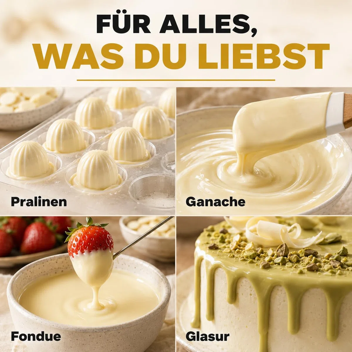 GiDeli Weiße Schokolade Drops 3x5kg - Kuvertüre mit Kakaobutter & 33% Kakao - Backschokolade zum Schmelzen - Einfache Dosierung - Ideal für Pralinen, Ganache & Schokoladenfondue