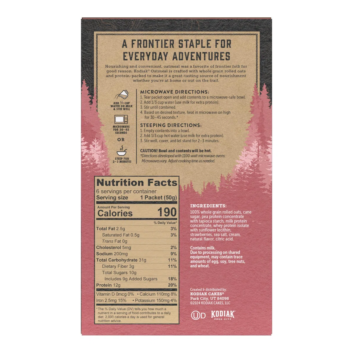 Kodiak Cakes Strawberries & Cream Haferflocken-Pakete (6 Stück)
