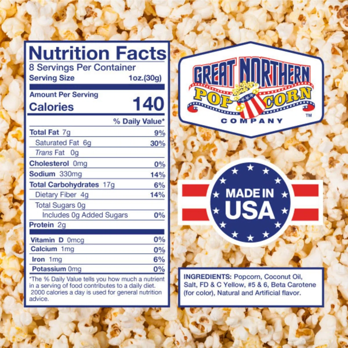Great Northern Popcorn Premium 8 Ounce Popcorn Portion Pack of 24