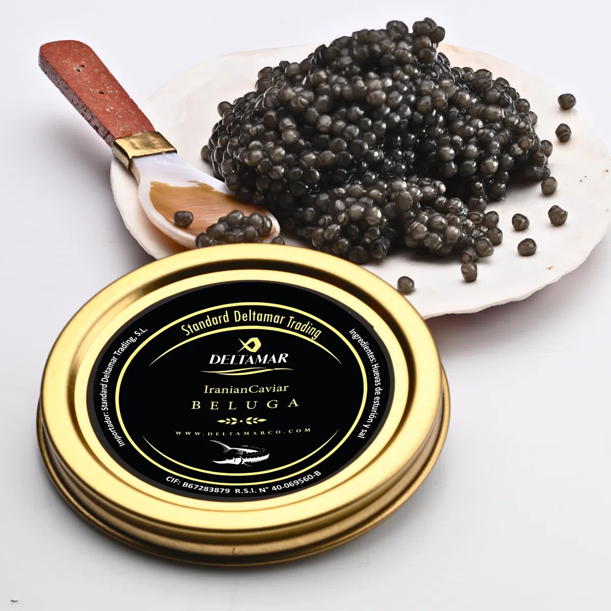 Beluga Caviar 100 g - Classical Sturgeon Kaviar - Premium Quality Siberian Huso Huso Orginial Finest Flavor Caviar - Deltamar Caviar CITES Certified