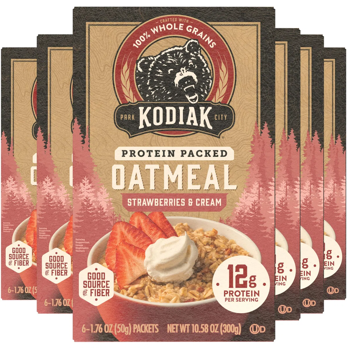 Kodiak Cakes Strawberries & Cream Haferflocken-Pakete (6 Stück)