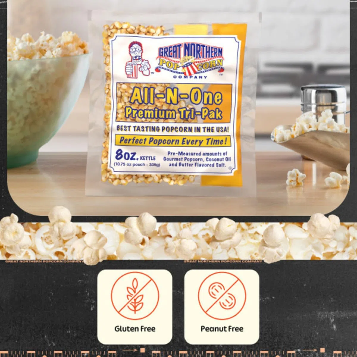 Great Northern Popcorn Premium 8 Ounce Popcorn Portion Pack of 24