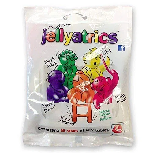 Jellyatrics Jelly Babies Neuheit 50, 60, 70. Geburtstag lustiges Geschenk (Jellyatrics Jelly Baby Sweets, 1)