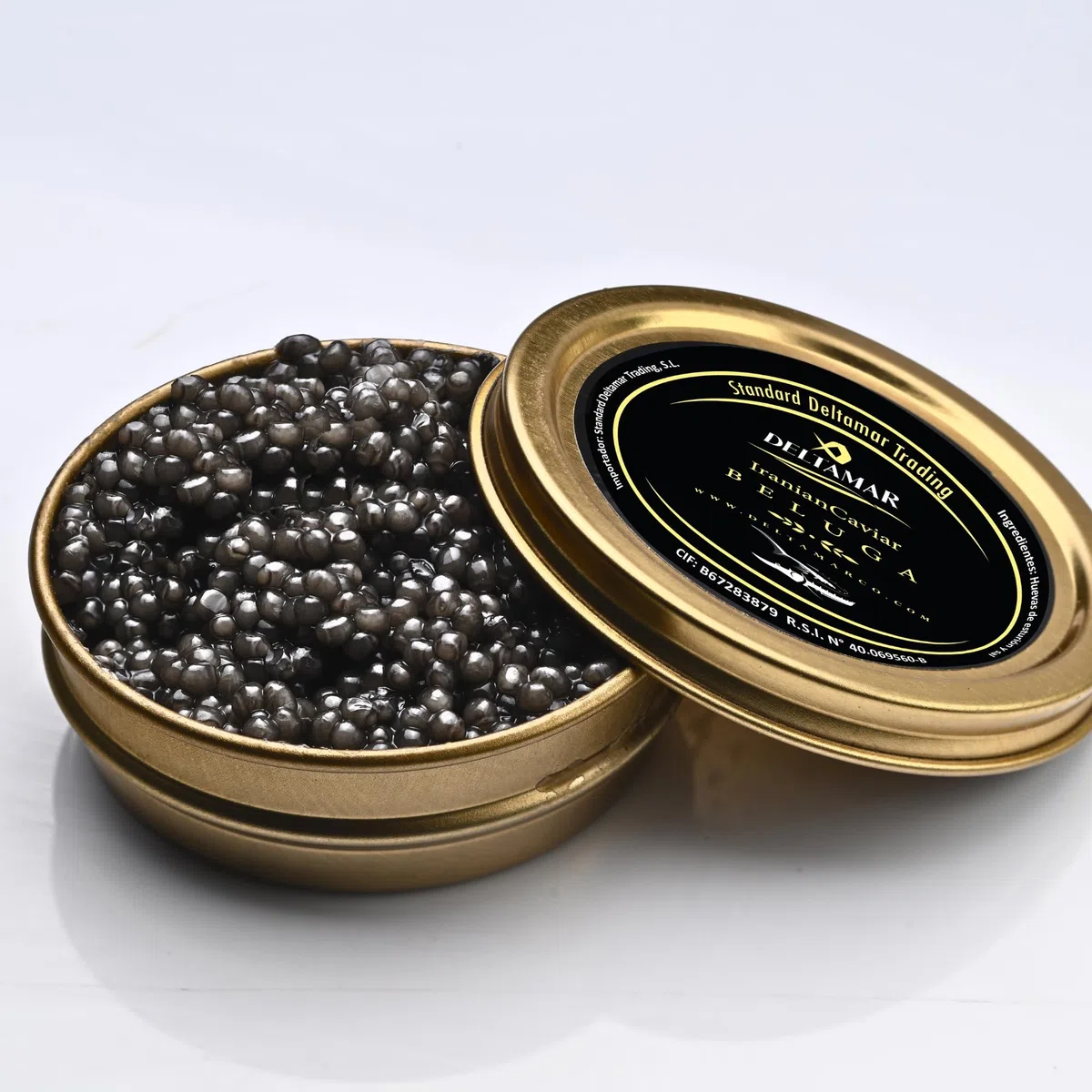 Beluga Caviar 100 g - Classical Sturgeon Kaviar - Premium Quality Siberian Huso Huso Orginial Finest Flavor Caviar - Deltamar Caviar CITES Certified