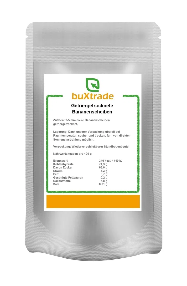 10 kg Gefriergetrocknete Bananenscheiben | Banane | Trockenfrüchte | Fruchtscheiben | Buxtrade