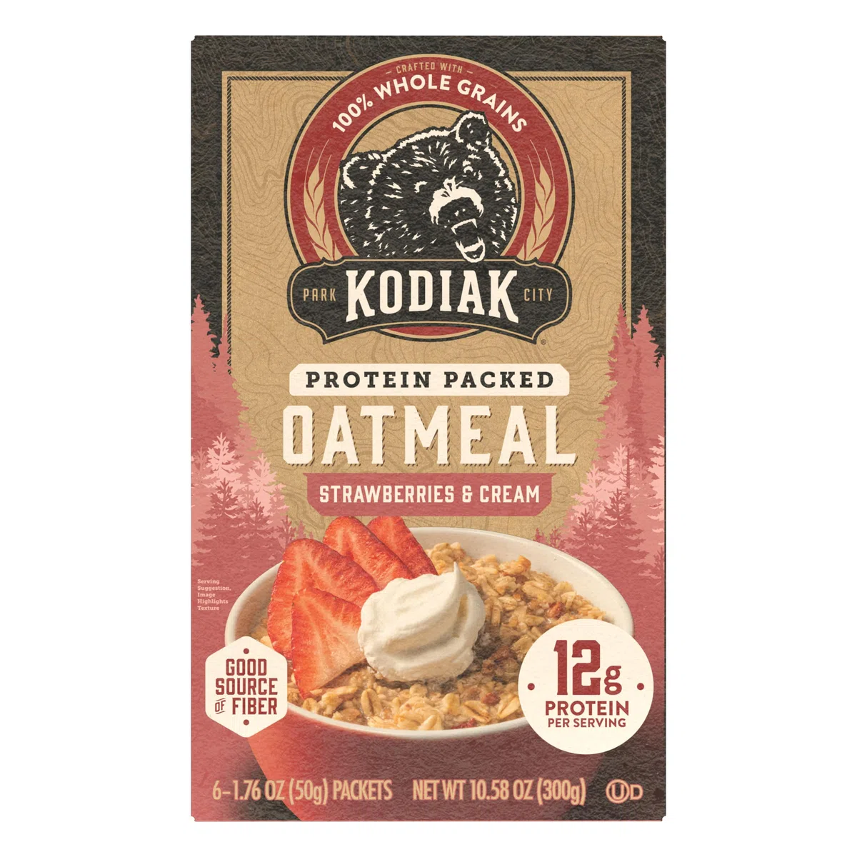 Kodiak Cakes Strawberries & Cream Haferflocken-Pakete (6 Stück)