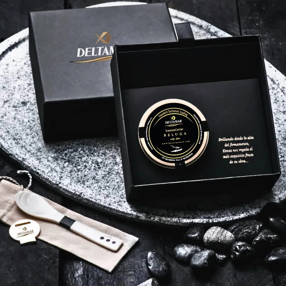 Beluga Caviar 100 g - Classical Sturgeon Kaviar - Premium Quality Siberian Huso Huso Orginial Finest Flavor Caviar - Deltamar Caviar CITES Certified