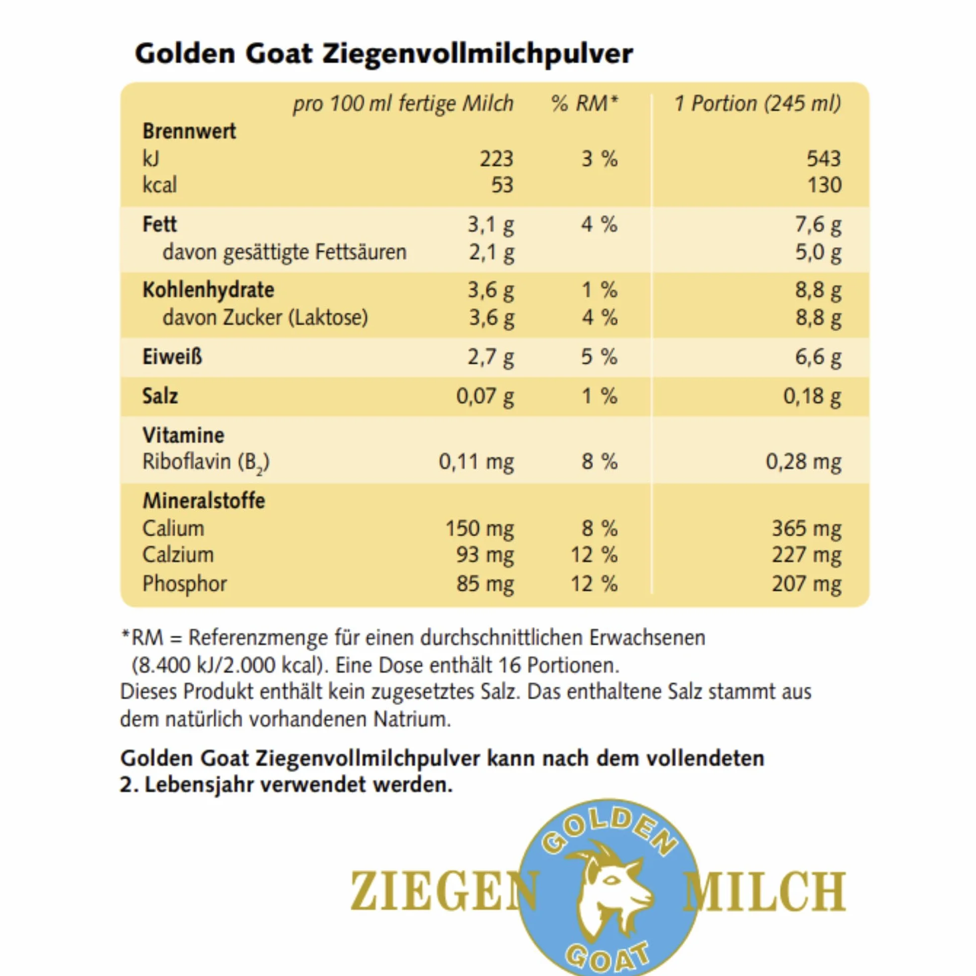 Golden Goat Ziegenmilchpulver 12x 400g – aus Neuseeland